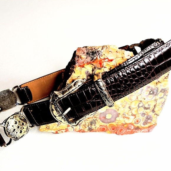 Brighton Western Belt, Size 36/XL, Dark Brown